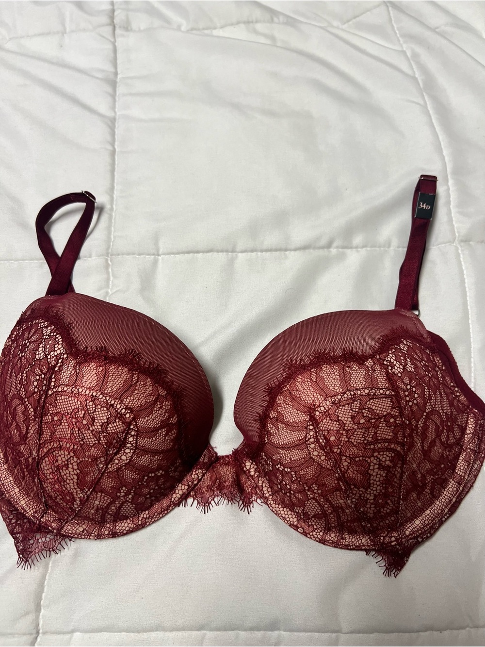 Victoria's Secret Burgundy Lace Push-Up Bra
